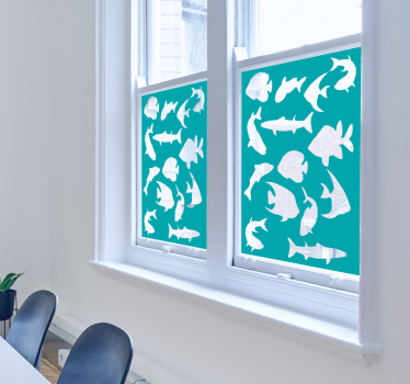 Fisk former vindue mærkat - TenStickers