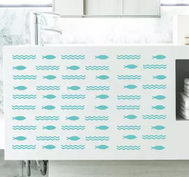 Fisk silhuet møbler mærkat - TenStickers