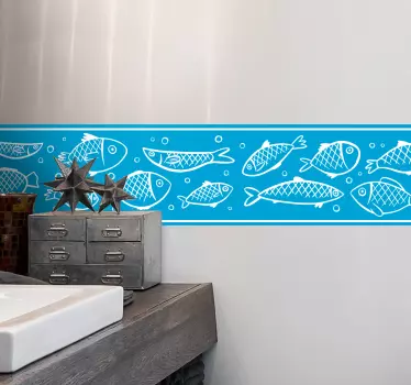 Fisk, svømning, grænse, klistermærke - TenStickers