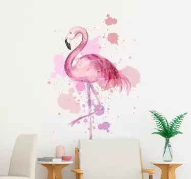 Flamingo paiting stue væg indretning - TenStickers