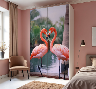 Flamingohjerte folie til møbler - TenStickers