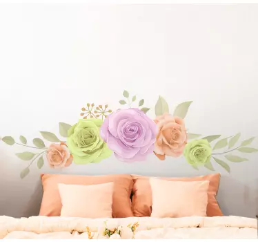 Flerfarvede nelliker blomster vægindretning - TenStickers