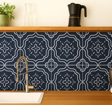 Flise klistermærke midnight geometrisk mosaik - TenStickers