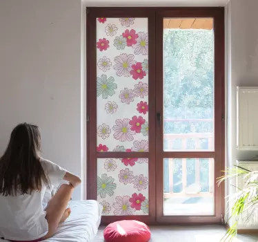 Floral vindue klæbende tusindfryd - TenStickers