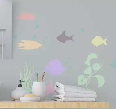 Flot fisk verden undersøiske fisk mærkat - TenStickers
