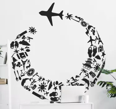 Fly rejse sticker - TenStickers