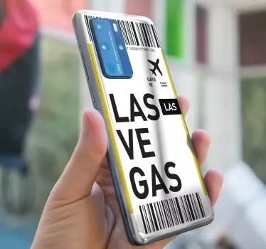 Flybillet til las vegas huawei -mærkat - TenStickers