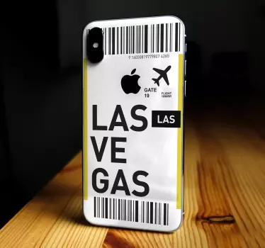 Flybillet til las vegas iphone -mærkat - TenStickers