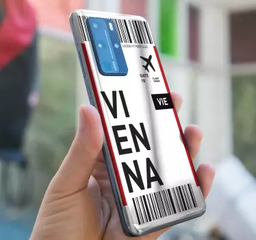 Flybillet til vienna huawei -mærkat - TenStickers