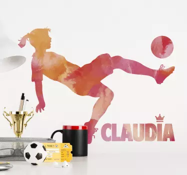 Fodboldspiller med navn fodbold klistermærke - TenStickers