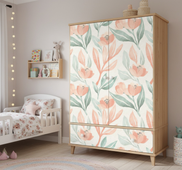 Folie til møbler i bløde akvarelblomster - TenStickers