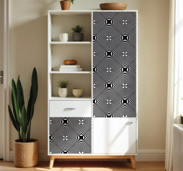 Folie til møbler i sort og hvid trompe l'oeil - TenStickers