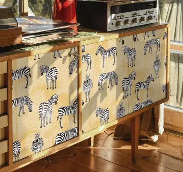 Folie til møbler i zebra print stil - TenStickers