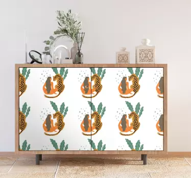 Folie til møbler leopard plant scene - TenStickers