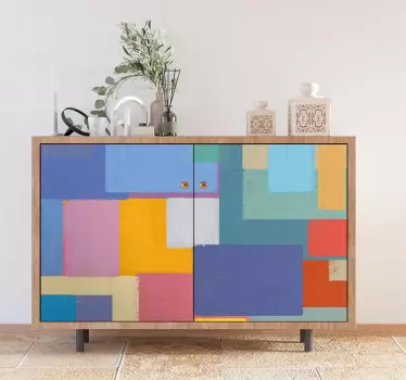 Folie til møbler livlig geometrisk opstilling - TenStickers