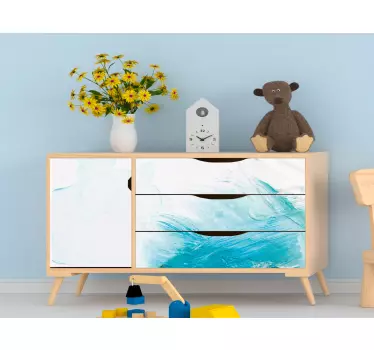 Folie til møbler med abstrakte aqua bølger - TenStickers