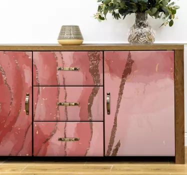 Folie til møbler med abstrakte pink motiver - TenStickers