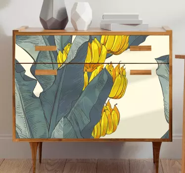 Folie til møbler med bananplante illustration - TenStickers