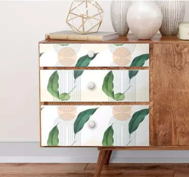 Folie til møbler med bladværk geometrisk mønster - TenStickers