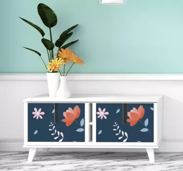 Folie til møbler med blomsterillustration - TenStickers