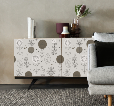 Folie til møbler med blomsterligt minimalistisk mønster - TenStickers