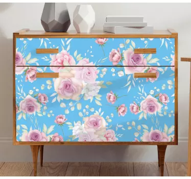 Folie til møbler med blomsterprint skuffer - TenStickers