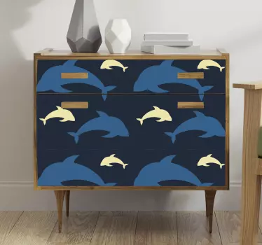 Folie til møbler med delfinmønster - TenStickers