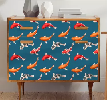 Folie til møbler med farverige koi fisk - TenStickers