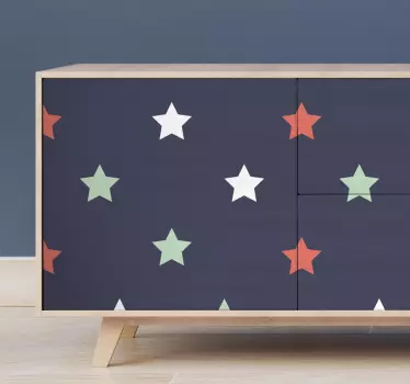 Folie til møbler med farverige stjernesymboer - TenStickers