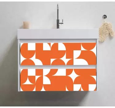 Folie til møbler med geometriske orange mønstre - TenStickers