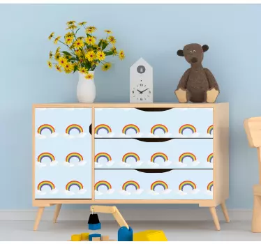 Folie til møbler med glad regnbuemønster - TenStickers