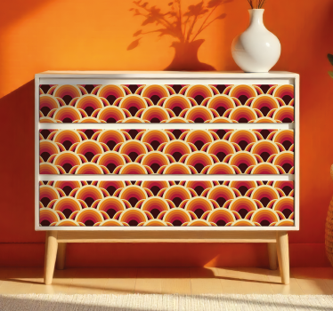 Folie til møbler med retro bølger design - TenStickers
