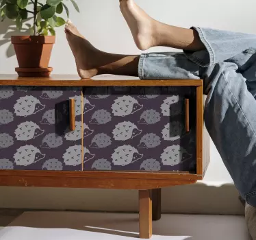 Folie til møbler med sødt pindsvinemotiv - TenStickers