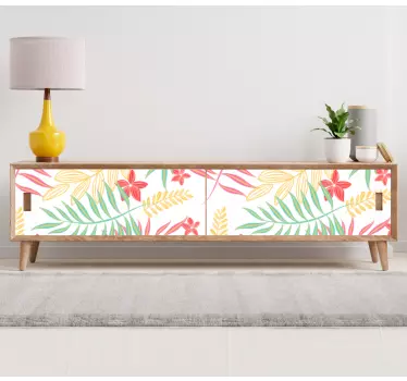 Folie til møbler med tropisk blomstermotiv - TenStickers