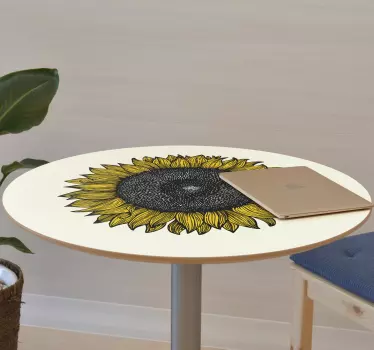 Folie til møbler solsikke rundt bord - TenStickers