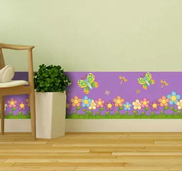 Forår blomster skirting væg klistermærke - TenStickers
