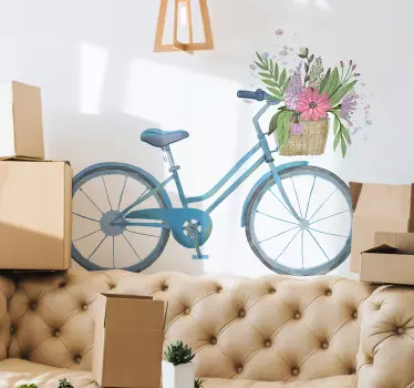 Forår cykel blomster vægoverføringsbillede - TenStickers