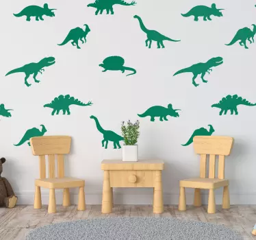 Forskellige dinosaurier hjemmemur klistermærke - TenStickers