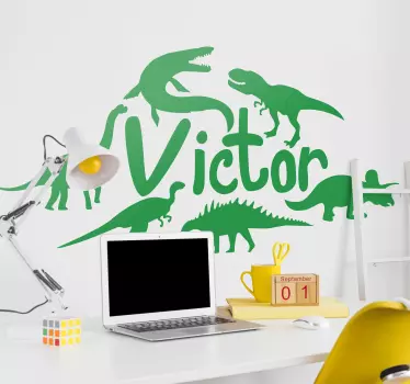 Forskellige personlige dinosaurer væg klistermærke - TenStickers
