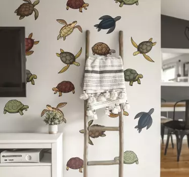 Forskellige skildpadder dyr klistermærke - TenStickers