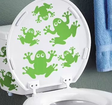 Frøer toilet klistermærke - TenStickers