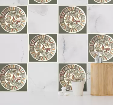 Fugl horezu mønster flise overførsel - TenStickers