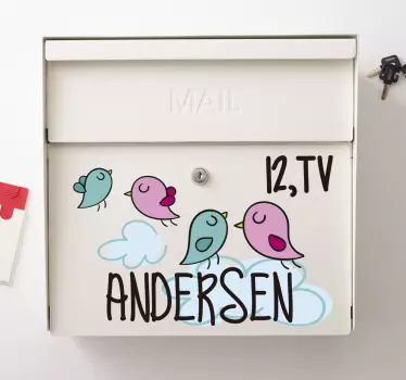 Fugle postkasse sticker - TenStickers