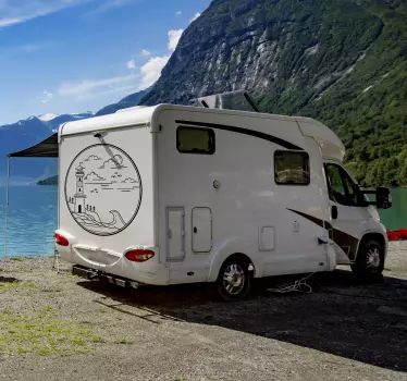 Fyr på kysten klistermærker til campingvogn - TenStickers