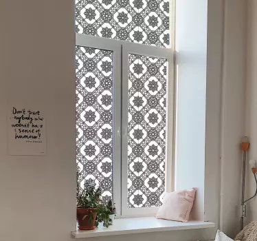 Gammelt blomstermønster til vinduesmærkat - TenStickers