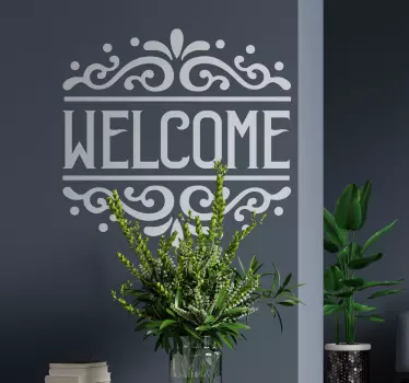 Gammelt skilt velkommen wallstickers tekster - TenStickers