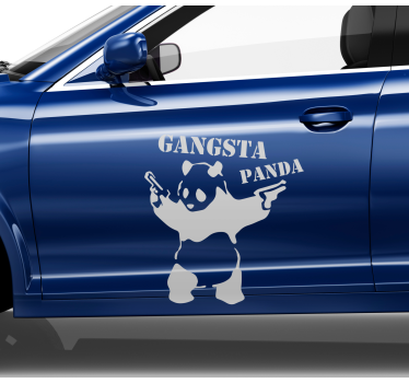 Klistermærke til bil med gangsta panda - TenStickers