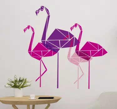 Geometrisk flamingoer fugl klistermærke - TenStickers