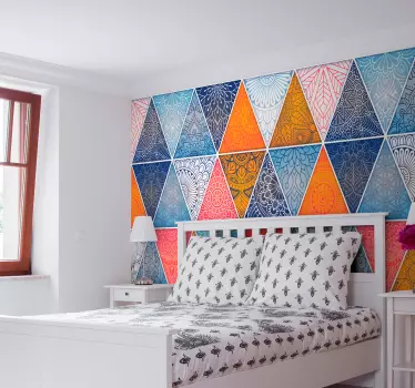 Geometrisk mandala vægmaleri mærkat - TenStickers