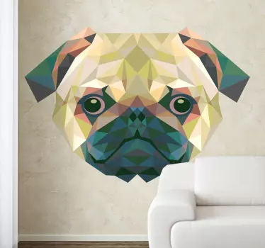 Geometrisk mops dekal - TenStickers